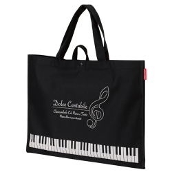 Piano line マチなし横型トート(ドルチェ・カンタービレ)♪　※お取り寄せ商品 引き出物 記念品  【音楽雑貨 音符・ピアノモチーフ】ト音記号 ピアノ雑貨ｃ