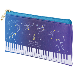 Piano line フラットペンポーチ お取り寄せ商品 引き出物 記念品 音楽雑貨 音符 ピアノモチーフ ト音記号 ピアノ雑貨