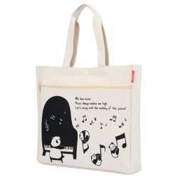 ファスナー付き横型トート(パンダ)♪　※お取り寄せ商品 引き出物 記念品  【音楽雑貨 音符・ピアノモチーフ】ト音記号 ピアノ雑貨ｃ