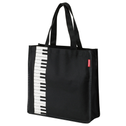 Piano line（鍵盤） スクエアトートバッグ♪　※お取り寄せ商品 引き出物 記念品  【音楽雑貨 音符・ピアノモチーフ】ト音記号 ピアノ雑貨ｃ