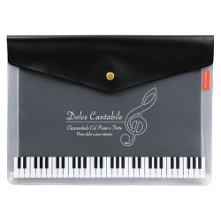 Piano line マチ付き楽譜ケース A4 ドルチェ カンタービレ お取り寄せ商品 引き出物 記念品 音楽雑貨 音符 ピアノモチーフ ト音記号 ピアノ雑貨