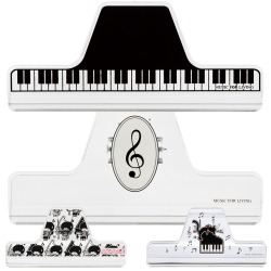 ミュージックブッククリップクリア  ピアノ教室発表会記念品 音楽雑貨 吉澤 セトクラフト お取り寄せ商品 引き出物 記念品 音楽雑貨 音符 ピアノモチーフ ト音記号 ピアノ雑貨