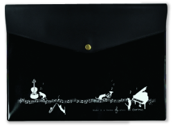 A4フラットケース(マチ無)♪　※お取り寄せ商品 引き出物 記念品 音楽雑貨 音符 ピアノモチーフ ト音記号 ピアノ雑貨