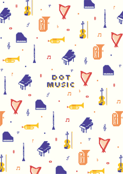 A5罫線ノート　ドットミュージック♪　※お取り寄せ商品 引き出物 記念品 音楽雑貨 音符 ピアノモチーフ ト音記号 ピアノ雑貨