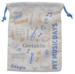 巾着♪※お取り寄せ商品 引き出物 記念品  【音楽雑貨 音符・ピアノモチーフ】ト音記号 ピアノ雑貨ｃ