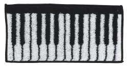 ハーフタオルハンカチ　鍵盤♪　※お取り寄せ商品 引き出物 記念品 音楽雑貨 音符 ピアノモチーフ ト音記号 ピアノ雑貨