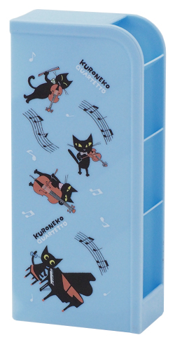スリムペンスタンド　クロネコカルテット♪　※お取り寄せ商品 引き出物 記念品 音楽雑貨 音符 ピアノモチーフ ト音記号 ピアノ雑貨
