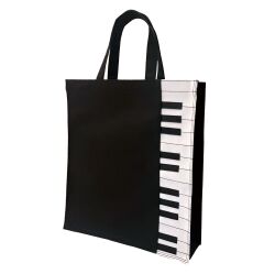 ピアノ鍵盤柄 トートバッグ お取り寄せ商品 引き出物 記念品  【音楽雑貨 音符・ピアノモチーフ】ト音記号 ピアノ雑貨ｃ