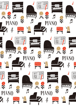 クリアファイル　la la PIANO ※お取り寄せ商品 引き出物 記念品 音楽雑貨 音符 ピアノモチーフ ト音記号 ピアノ雑貨