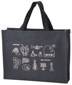 レッスンバッグ ミア ムジカ お取り寄せ商品 引き出物 記念品  【音楽雑貨 音符・ピアノモチーフ】ト音記号 ピアノ雑貨ｃ