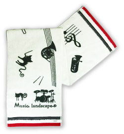 フェイスタオル お取り寄せ商品 引き出物 記念品 音楽雑貨 音符 ピアノモチーフ ト音記号 ピアノ雑貨