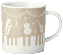 マグ　コンサート♪※お取り寄せ商品 引き出物 記念品  【音楽雑貨 音符・ピアノモチーフ】ト音記号 ピアノ雑貨ｃ