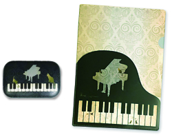 ユーティリティケースセット 音楽とネコ お取り寄せ商品 引き出物 記念品 音楽雑貨 音符 ピアノモチーフ ト音記号 ピアノ雑貨