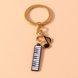 キーボード音符キーホルダー cantabile  記念品 音楽雑貨 音符 ピアノモチーフ ト音記号 ピアノ雑貨
