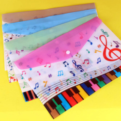 ボタン付きファイルケース ミュージック cantabile  記念品 音楽雑貨 音符 ピアノモチーフ ト音記号 ピアノ雑貨