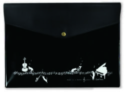 A4フラットケース♪　※お取り寄せ商品 引き出物 記念品  【音楽雑貨 音符・ピアノモチーフ】ト音記号 ピアノ雑貨ｃ