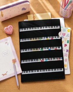 クリアファイル 鍵盤  お取り寄せ商品 引き出物 記念品  音楽雑貨 音符・ピアノモチーフト音記号 ピアノ雑貨