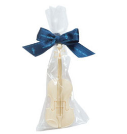 リボンバイオリンクリップ アイボリー お取り寄せ商品 音楽雑貨 音符 ピアノモチーフ ト音記号 ピアノ雑貨 ヴァイオリン教室