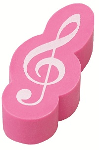 ト音記号立体消しゴム ピンク お取り寄せ商品 ピアノ発表会 音楽会 ブラスバンド 吹奏楽部の記念品に