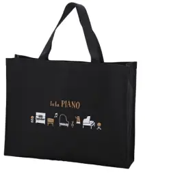 レッスンバッグ lala piano ララピアノ ピアノ教室発表会記念品 音楽雑貨 吉澤 セトクラフト お取り寄せ商品 引き出物 記念品 音楽雑貨 音符 ピアノモチーフ ト音記号 ピアノ雑貨