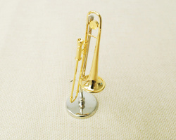 ミニチュア楽器 トロンボーン 1／12 スケール（ゴールド）お取り寄せ商品 楽器 音楽雑貨 吹奏楽