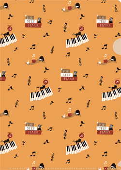 クリアファイル POP STEP PIANO  お取り寄せ商品 引き出物 記念品  音楽雑貨 音符・ピアノモチーフト音記号 ピアノ雑貨ｃ