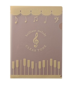 CLEAR TONE ファイル お取り寄せ商品 音楽雑貨 音符 ピアノモチーフ ト音記号 ピアノ雑貨 ピアノ教室発表会記念品