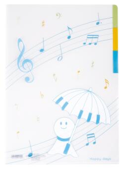 3ポケットファイル A4 お取り寄せ商品 引き出物 記念品 音楽雑貨 音符 ピアノモチーフ ト音記号 ピアノ雑貨
