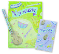リニューアル I LOVE MUSICセット♪　※お取り寄せ商品 引き出物 記念品  【音楽雑貨 音符・ピアノモチーフ】ト音記号 ピアノ雑貨ｃ