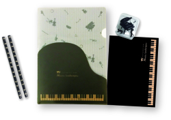 ミニクリップPEセットB Music landscape お取り寄せ商品 引き出物 記念品 音楽雑貨 音符 ピアノモチーフ ト音記号 ピアノ雑貨