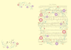 B4サイズ プログラム台紙 フラワーノート お取り寄せ商品 音楽雑貨 音符 ピアノモチーフ 音符 ト音記号 ピアノ雑貨 発表会プログラム