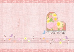 B4サイズ プログラム台紙 ピアノフラワー お取り寄せ商品 音楽雑貨 音符 ピアノモチーフ 音符 ト音記号 ピアノ雑貨 発表会プログラム