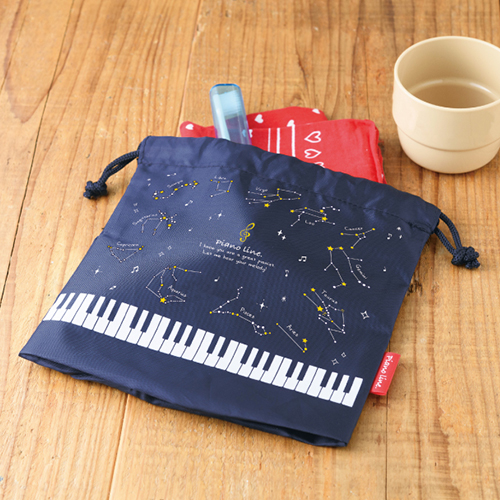 Piano Line 巾着袋 星座 お取り寄せ商品 音楽雑貨 音符 ト音記号 小物グッズ 音楽雑貨 音楽雑貨 音符 楽器モチーフ Br ピアノ発表会 記念品 卒業記念 Br 音楽雑貨 カンタービレ