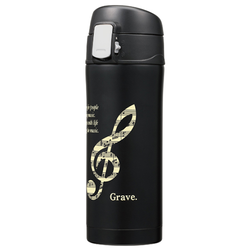 ワンプッシュ真空ステンレスボトル 340ml♪※お取り寄せ商品 【音楽雑貨