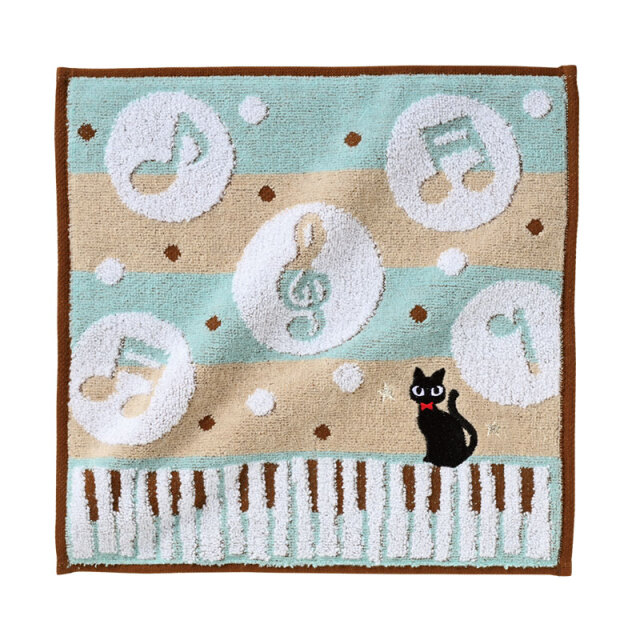 刺繍入りジャガードハンドタオル お取り寄せ商 【音楽雑貨 音符 ☆【ト