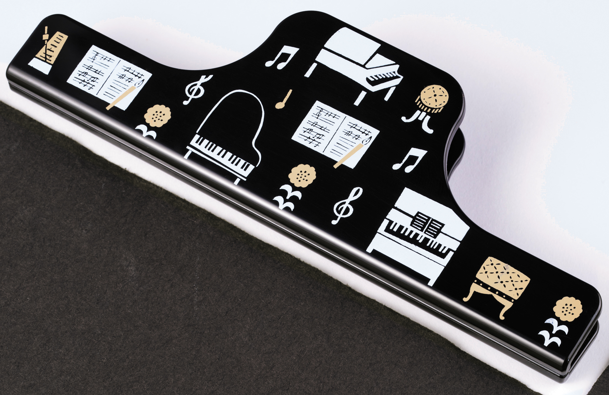 ワイドクリップ la la PIANO お取り寄せ商品 引き出物 記念品 音楽雑貨 音符 ピアノモチーフ ト音記号 ピアノ雑貨