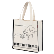 Piano line スクエアトートバッグ レガート お取り寄せ商品 引き出物 記念品 音楽雑貨 音符 ピアノモチーフ グランドピアノ ト音記号 ピアノ雑貨