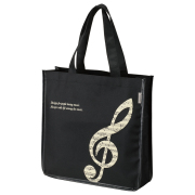 グラーヴェ スクエアトートバッグ♪　※お取り寄せ商品 引き出物 記念品  【音楽雑貨 音符・ピアノモチーフ】ト音記号 ピアノ雑貨ｃ