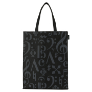 ガヴォット 縦型トート（ブラック）♪　※お取り寄せ商品 引き出物 記念品 音楽雑貨 音符 ピアノモチーフ ト音記号 ピアノ雑貨