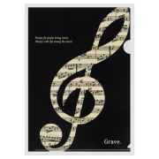 A4クリアファイル裏面クリアタイプ お取り寄せ商品 引き出物 記念品 音楽雑貨 音符 ピアノモチーフ ト音記号 ピアノ雑貨