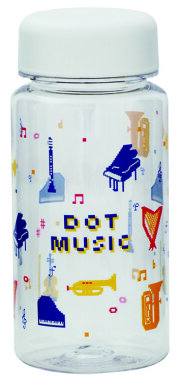クリアボトル　350ml ドットミュージック♪　※お取り寄せ商品 引き出物 記念品  【音楽雑貨 音符・ピアノモチーフ】ト音記号 ピアノ雑貨ｃ