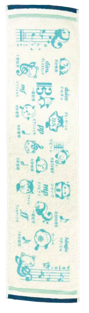 フェイスタオル お取り寄せ商品 引き出物 記念品  音楽雑貨 音符・ピアノモチーフト音記号 ピアノ雑貨ｃ