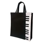 ピアノ鍵盤柄 トートバッグ お取り寄せ商品 引き出物 記念品  【音楽雑貨 音符・ピアノモチーフ】ト音記号 ピアノ雑貨ｃ