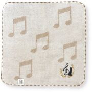 ししゅう付きジャガードタオルハンカチ お取り寄せ商品 引き出物 記念品  音楽雑貨 音符・ピアノモチーフト音記号 ピアノ雑貨ｃ