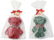 クリスマス　ふんわりベアタオルハンカチ♪　※お取り寄せ商品 引き出物 記念品 音楽雑貨 音符 ピアノモチーフ ト音記号 ピアノ雑貨