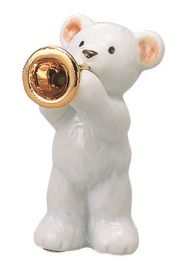 ベアー マスコット ホワイト トランペット 楽器 音楽雑貨 ピアノ雑貨 お取り寄せ商品 音符 ピアノ 楽器 音楽雑貨