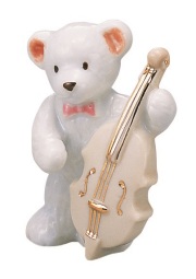 ベアー マスコット ホワイト コントラバス 楽器 音楽雑貨 ピアノ雑貨 お取り寄せ商品 音符 ピアノ 楽器 音楽雑貨