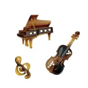 べっ甲風ブローチ  お取り寄せ商品 引き出物 記念品  音楽雑貨 音符・ピアノモチーフト音記号 ピアノ雑貨