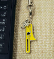 トロンボーン 携帯ストラップ 管楽器 携帯ストラップ 音楽雑貨 ブラスバンド 吹奏楽