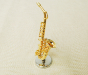 ミニチュア楽器 アルトサックス 1／12 スケール（ゴールド）お取り寄せ商品 楽器 音楽雑貨